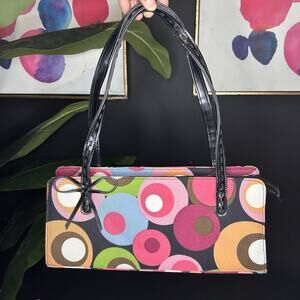 Y2K Vibrant multi-coloured polka dot shoulder bag with bow detail #Y2K #polkadot